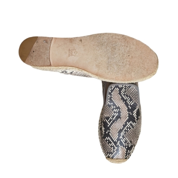 Elyse Walker Dee Python Embossed Leather Espadrille Flat Size 10.5 - Picture 6 of 7